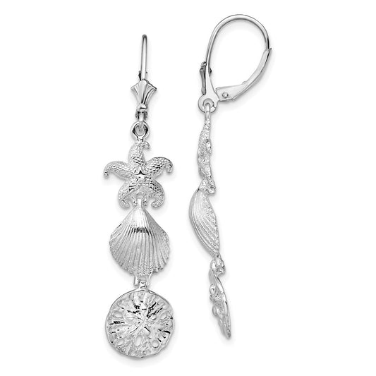 Sterling Silver Polished Sea Life Leverback Earrings