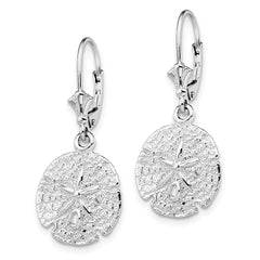 Sterling Silver Polished Sand Dollar Leverback Earrings