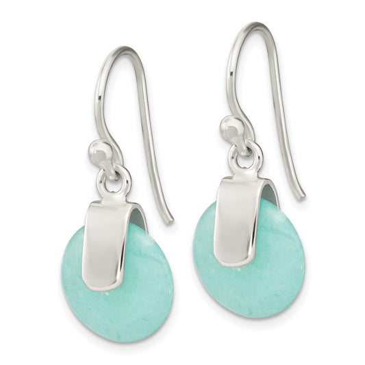 Sterling Silver Imitation Turquoise Circle Earrings