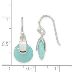 Sterling Silver Imitation Turquoise Circle Earrings