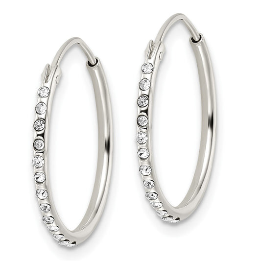 Sterling Silver Crystal Endless Hoop Earrings