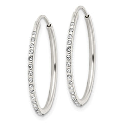 Sterling Silver Crystal Endless Hoop Earrings