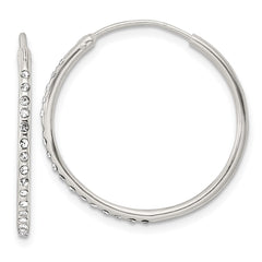 Sterling Silver Crystal Endless Hoop Earrings