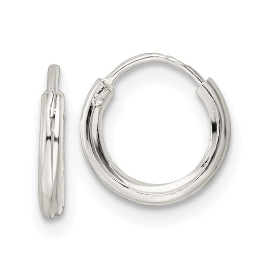 Sterling Silver Polished 1.5x10mm Endless Tube Hoop Earrings
