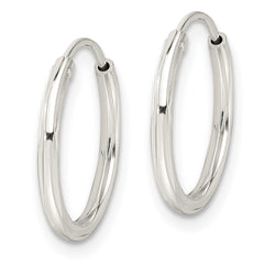 Sterling Silver Diamond-cut 1.5x15mm Endless Tube Hoop Earrings