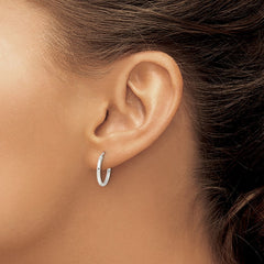 Sterling Silver Diamond-cut 1.5x15mm Endless Tube Hoop Earrings