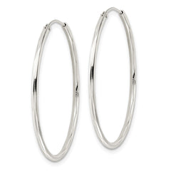 Sterling Silver Diamond-cut 1.5x35mm Endless Tube Hoop Earrings