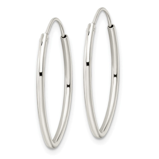 Sterling Silver Polished Endless Oval Hoop Earrings