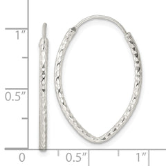 Sterling Silver Polished Diamond-cut Endless Hoop Earrings