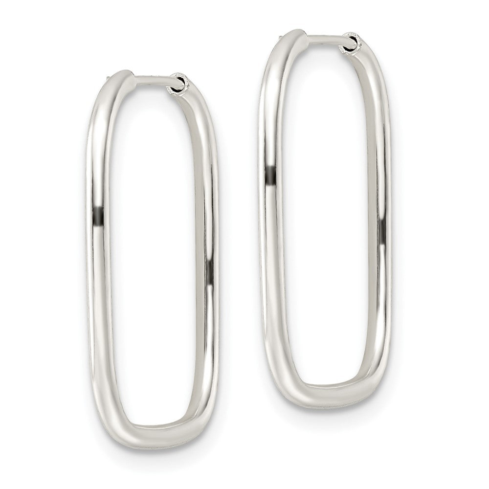 Sterling Silver Polished 1.5mm Square Endless Tube Hoop Earrings