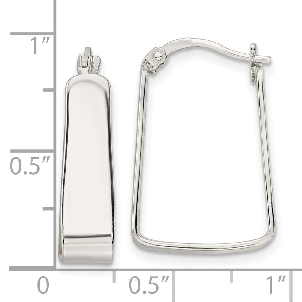 Sterling Silver Polished 5.5mm Square Hoop Earrings