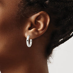 Sterling Silver Polished Hinged Circle Hoop Earrings