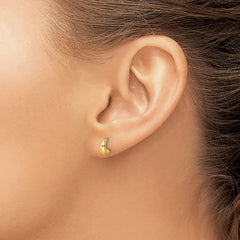 Sterling Silver Polished Gold-tone Hoop Post Earrings