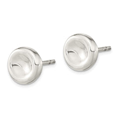Sterling Silver Polished Puffed Circle Post Earrings