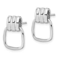 Rhodium-plated Sterling Silver Polished Post Dangle Earrings