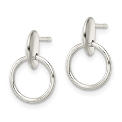 Sterling Silver Circle Dangle Post Earrings