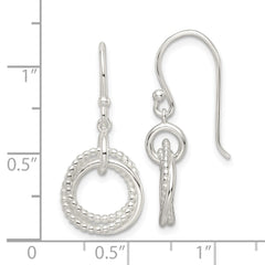 Sterling Silver Polished Intertwined Circles Dangle Earrings