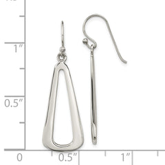 Sterling Silver Polished Teardrop Dangle Shephard Hook Earrings