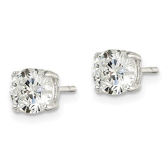 Sterling Silver 6mm Round CZ Post Earrings