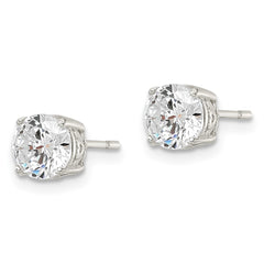 Sterling Silver 6mm Round CZ Post Earrings