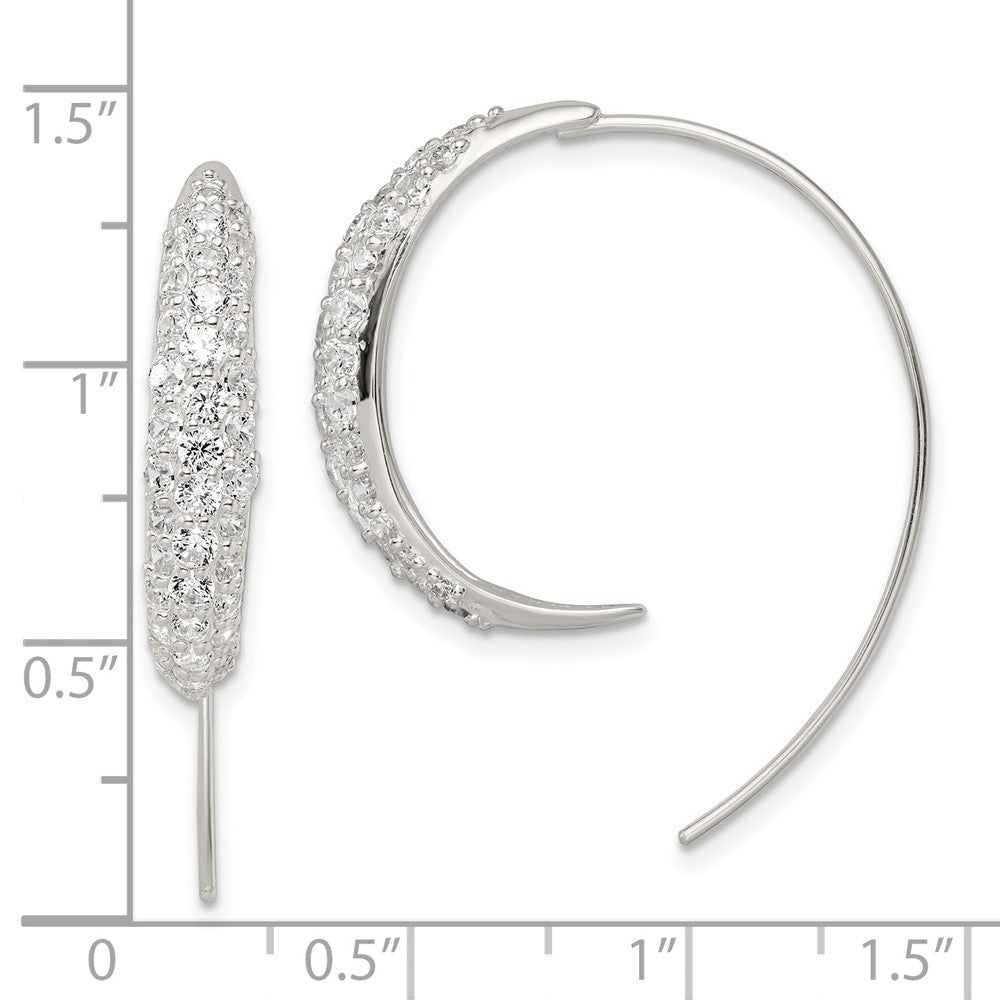 Sterling Silver CZ Threader Earrings