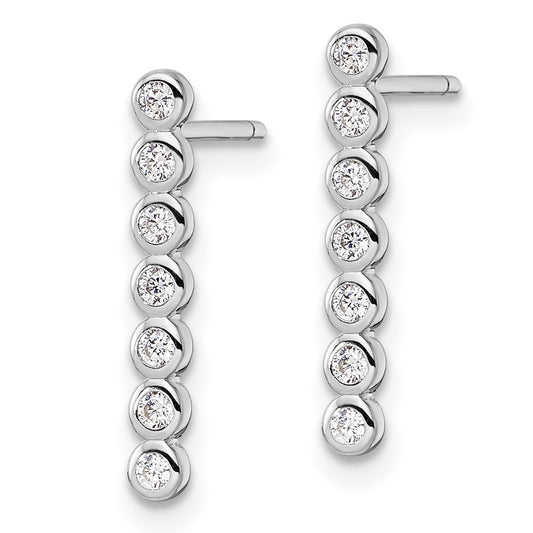 Rhodium-plated Sterling Silver CZ Post Earrings