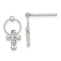 Sterling Silver CZ Cross Earrings