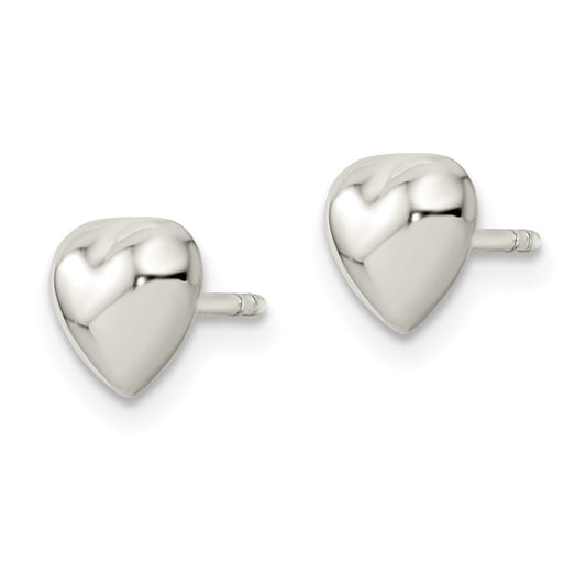 Sterling Silver Polished Heart Post Earrings