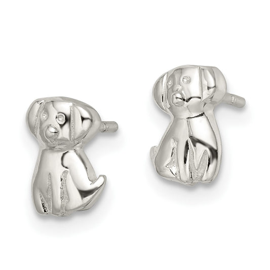 Sterling Silver Polished Puppy Post Earrings