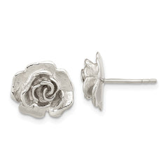 Sterling Silver Rose Post Earrings