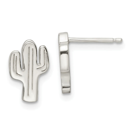 Sterling Silver Polished Cactus Post Earrings