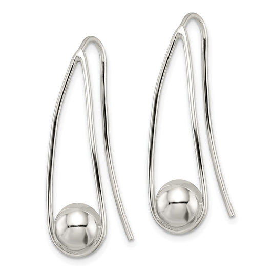 Sterling Silver Ball Threader Wire Earrings