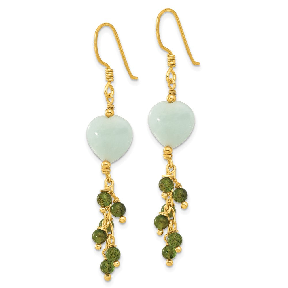 Yellow Gold-plated Sterling Silver Reconstituted Magnesite Flower Earrings