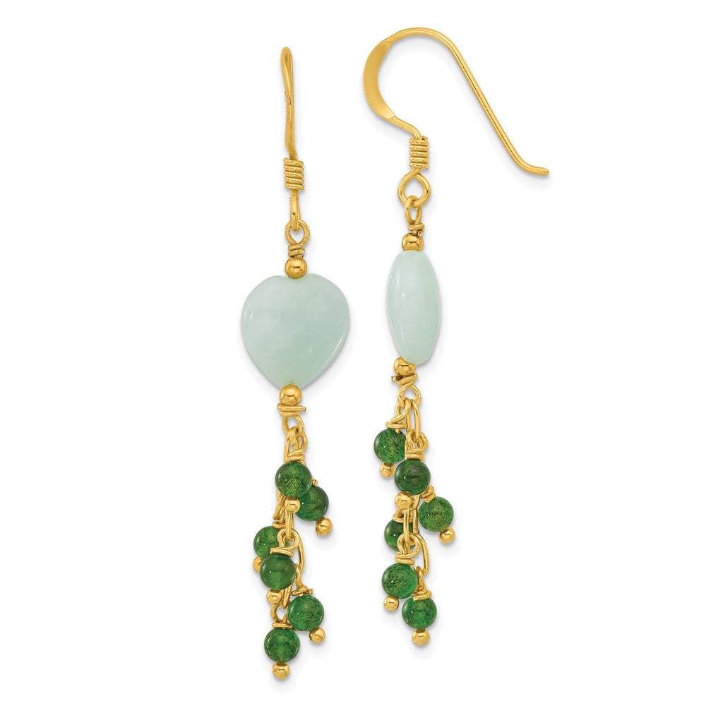 Yellow Gold-plated Sterling Silver Reconstituted Magnesite Flower Earrings