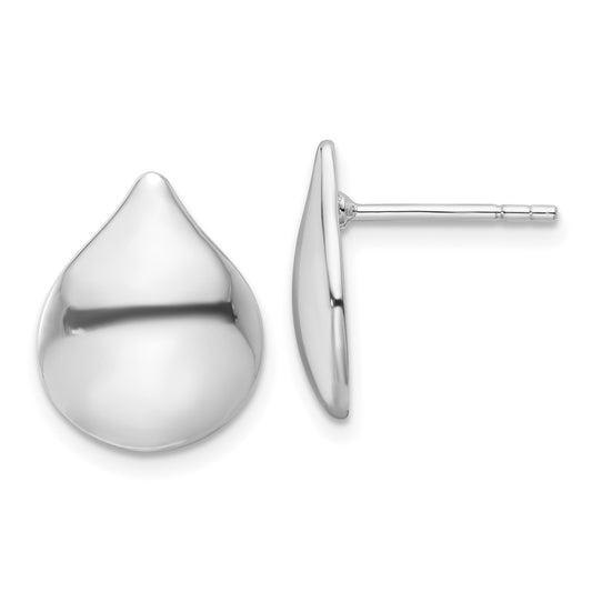 Rhodium-plated Sterling Silver Polished Teardrop Post Earrings