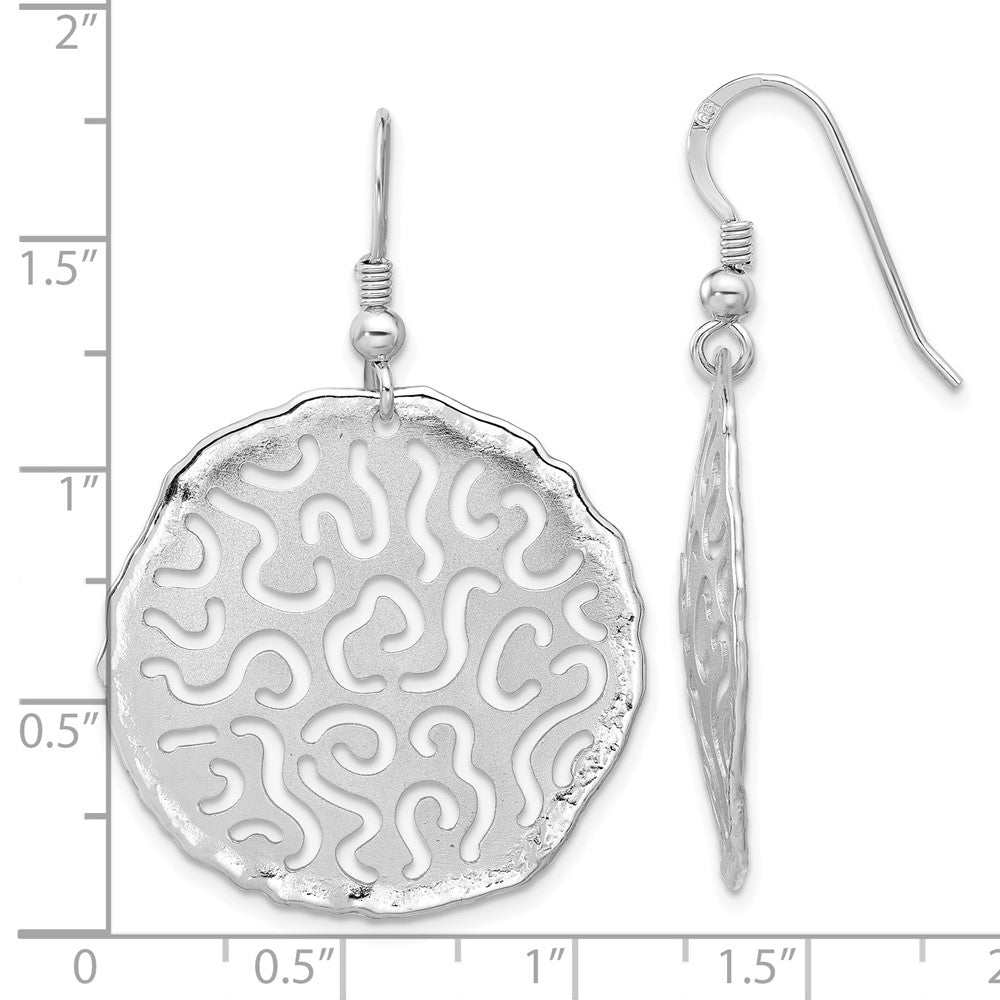 Rhodium-plated Sterling Silver Polished and Brushed Earrings