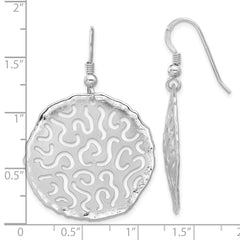 Rhodium-plated Sterling Silver Polished and Brushed Earrings