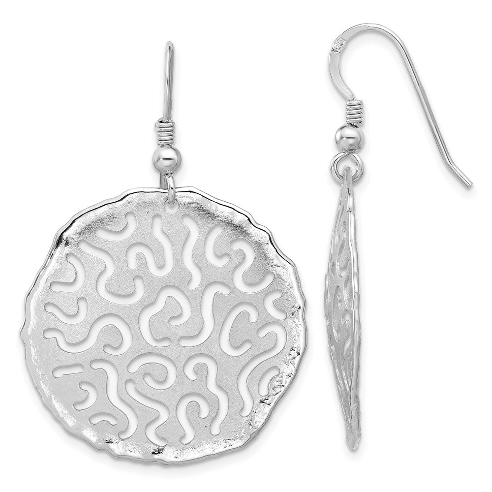 Rhodium-plated Sterling Silver Polished and Brushed Earrings