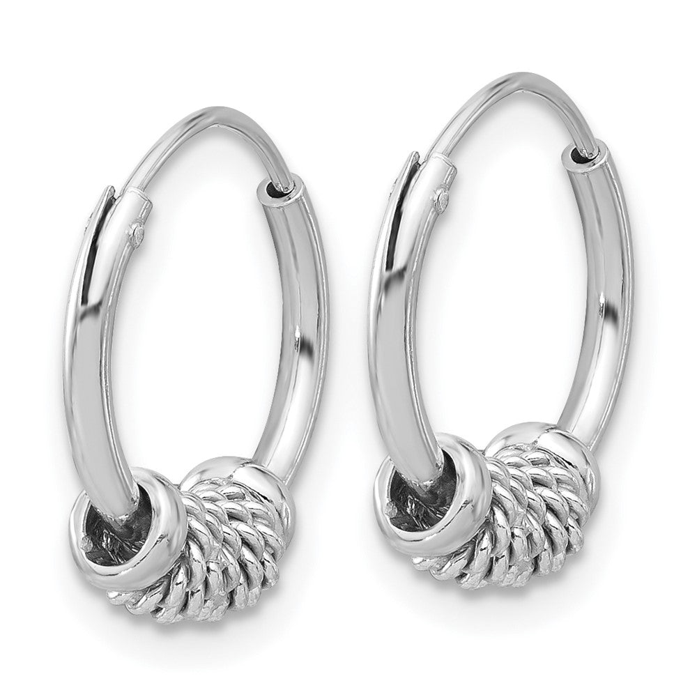 Sterling Silver Polished and Textured Endless Hoop Earrings