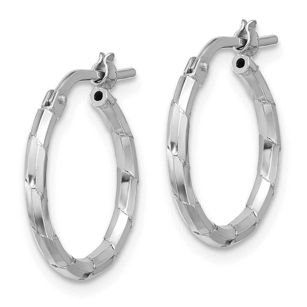 Rhodium-plated Sterling Silver Polished 1.60mm Hoop Earrings