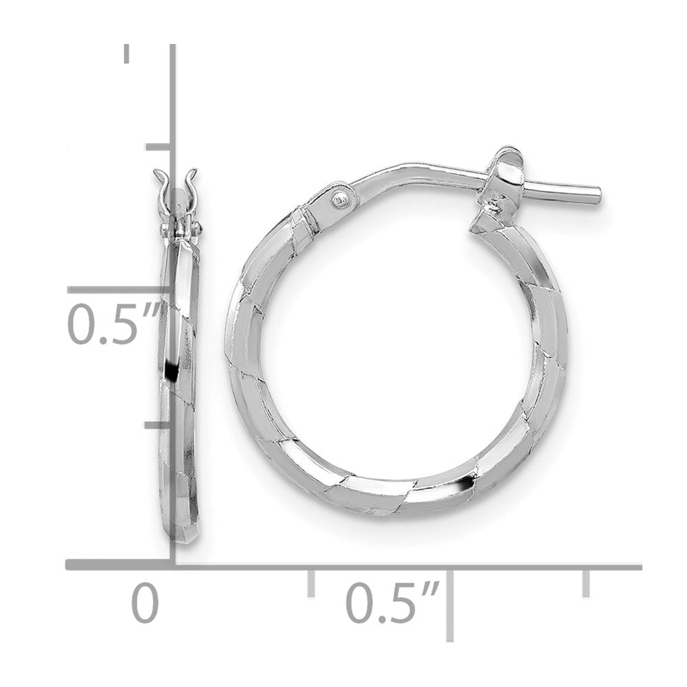 Rhodium-plated Sterling Silver Polished 1.60mm Hoop Earrings