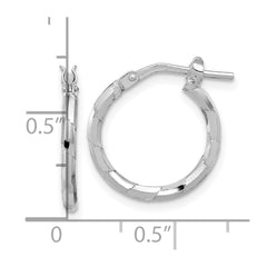 Rhodium-plated Sterling Silver Polished 1.60mm Hoop Earrings