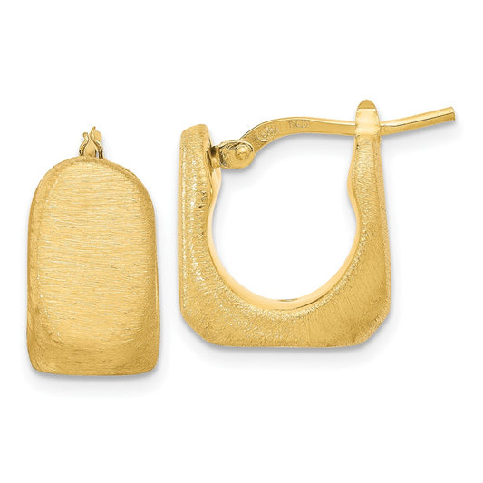 Sterling Silver Gold-Plated Brushed and Hollow Hoop Earrings