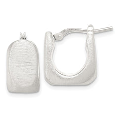 Sterling Silver Brushed Hollow Hoop Earrings