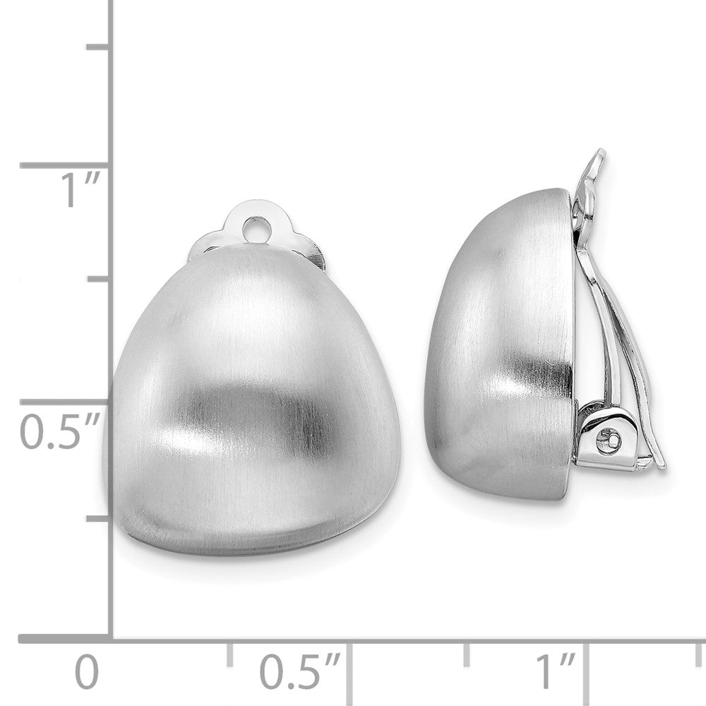Rhodium-plated Sterling Silver Brushed Non-pierced Earrings