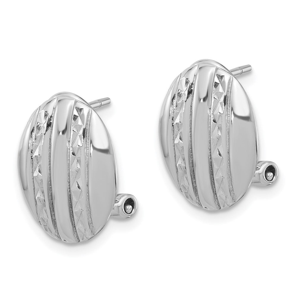 Rhodium-plated Sterling Silver Omega Back Earrings