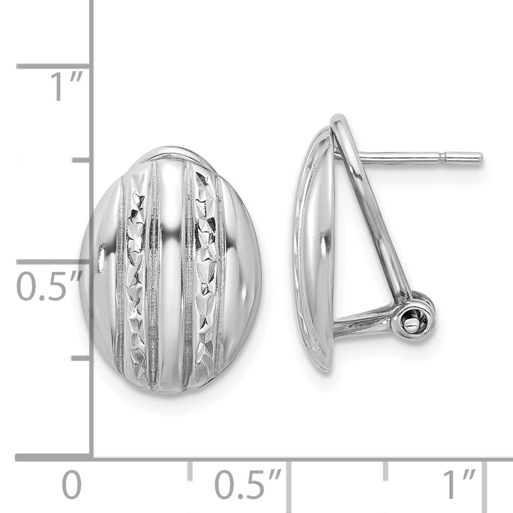 Rhodium-plated Sterling Silver Omega Back Earrings