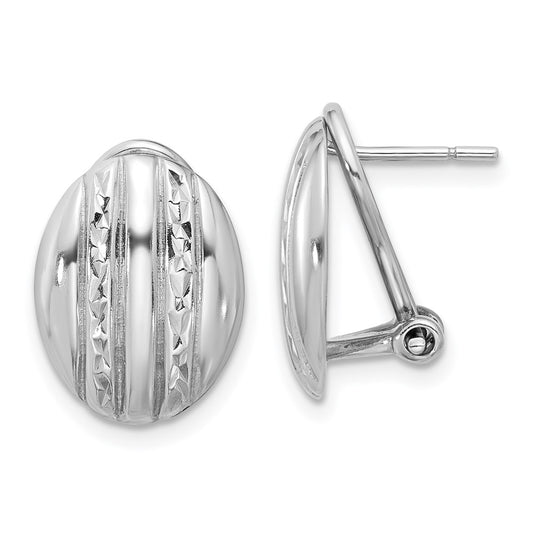 Rhodium-plated Sterling Silver Omega Back Earrings