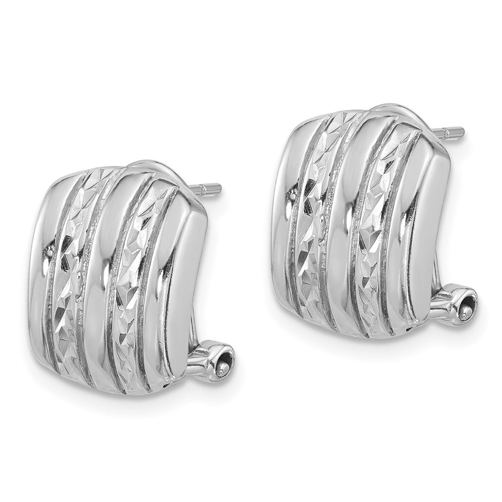 Rhodium-plated Sterling Silver Omega Back Earrings