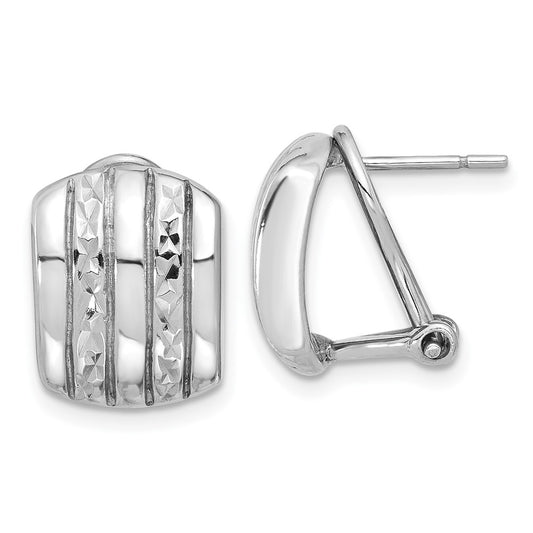 Rhodium-plated Sterling Silver Omega Back Earrings